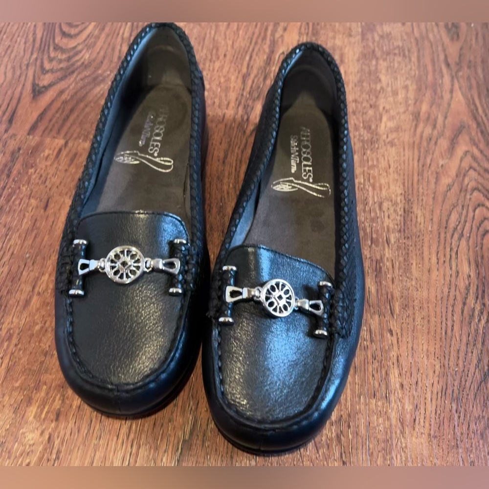 Aerosoles Black Snake Loafer with Memory Foam Comfort Slip Ons